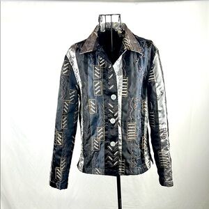 French laundry woman’s silver and‎ black blazer size small 100% polyester